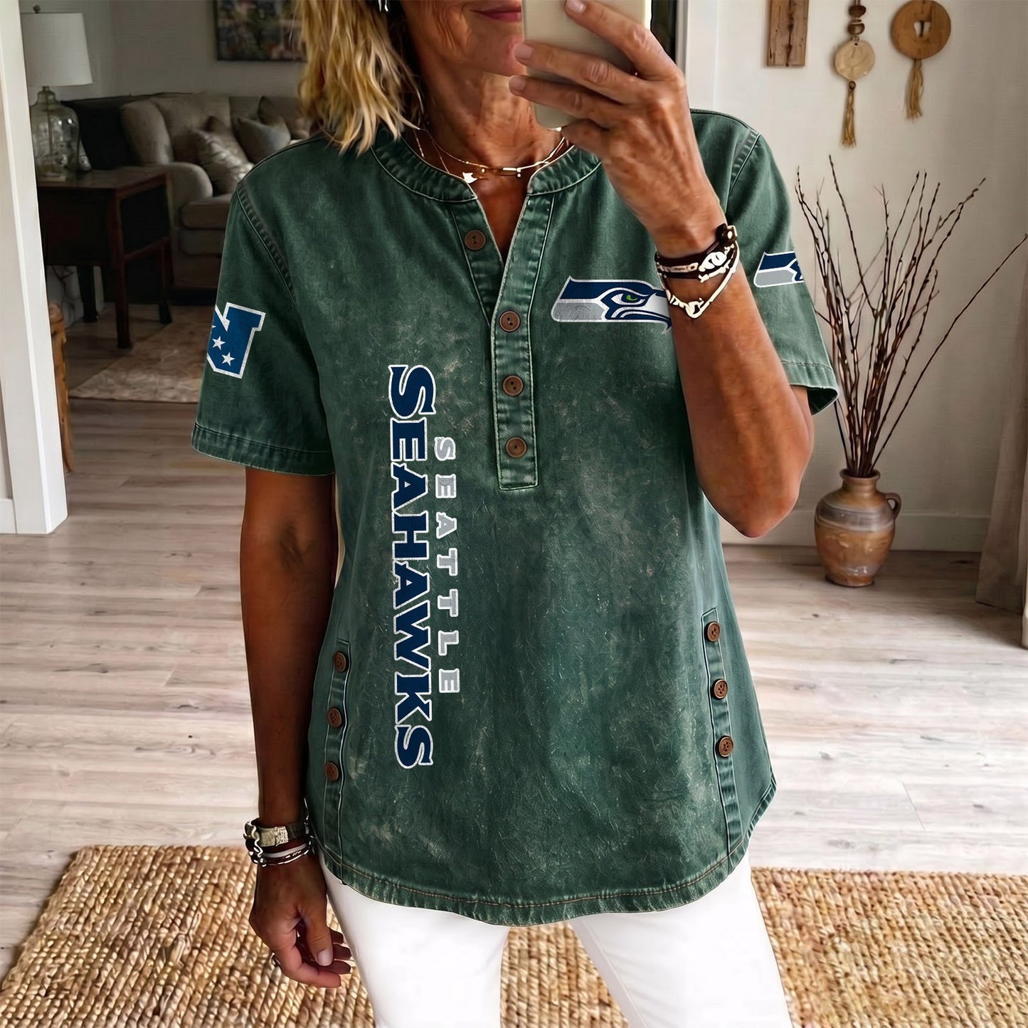 SEA x NFL Women‘s Denim Casual Tops DATND LBN 190526