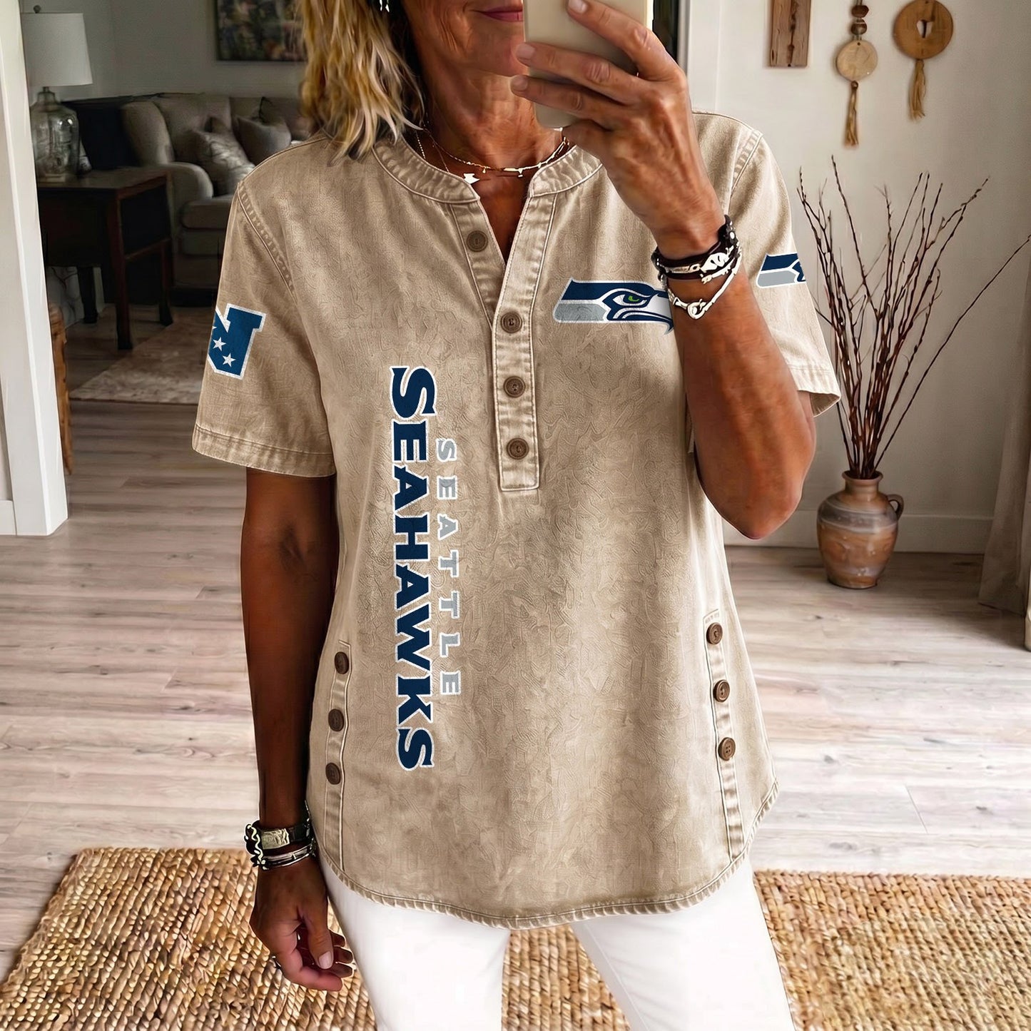 SEA x NFL Women‘s Denim Casual Tops DATND LBN 190526