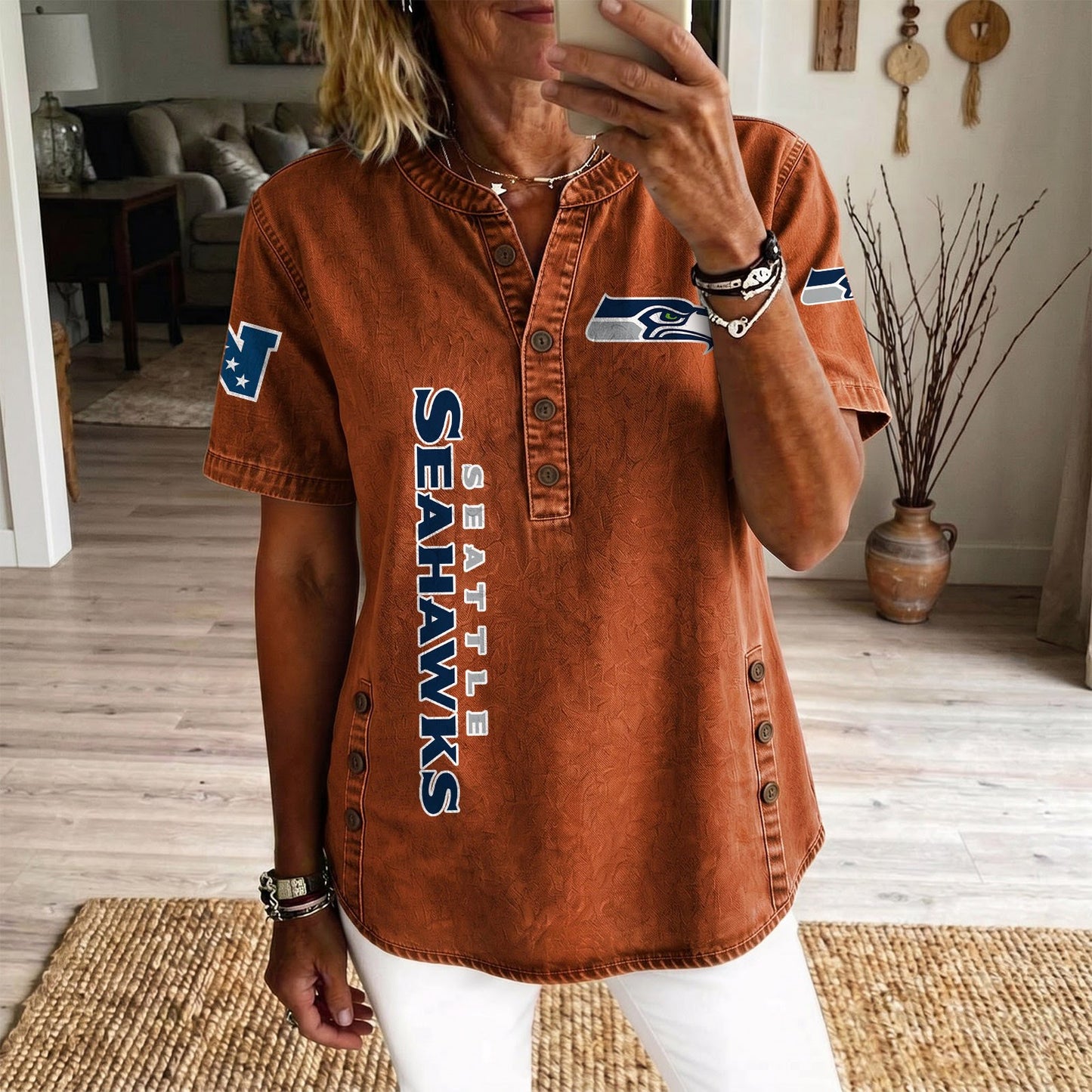 SEA x NFL Women‘s Denim Casual Tops DATND LBN 190526