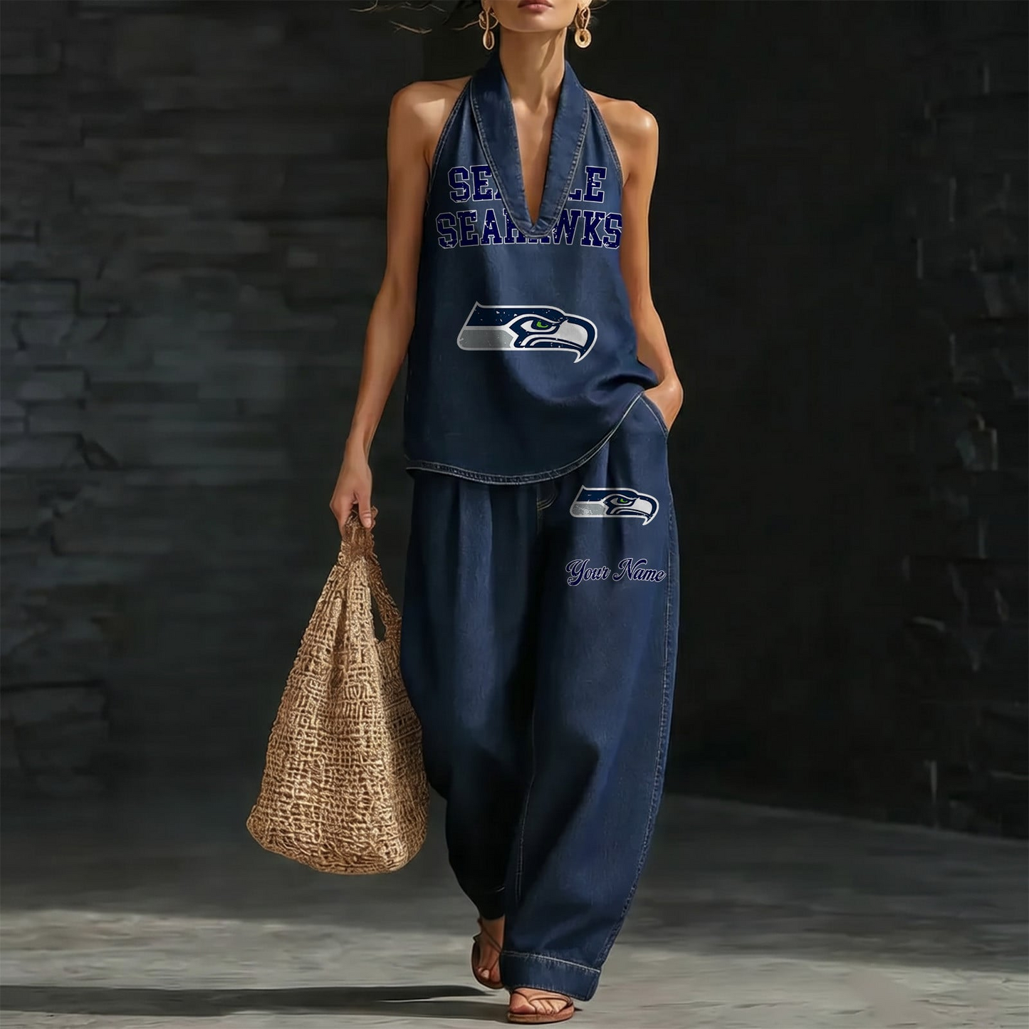 SEA x NFL Women's Vintage Washed Denim Suit DATND TANTD 030626