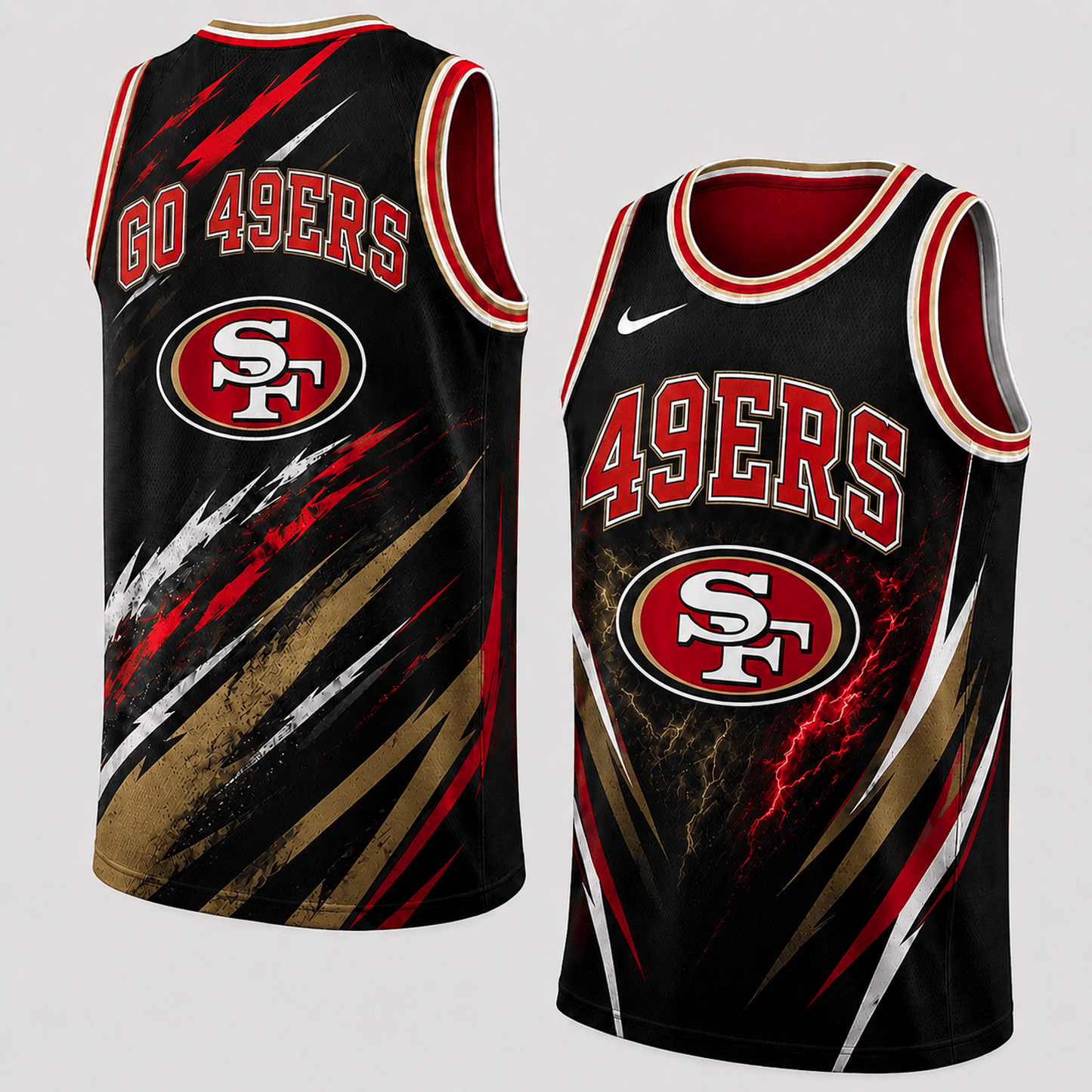 SF Premium NFL Abstract Scratch Sports Tank Top 1306