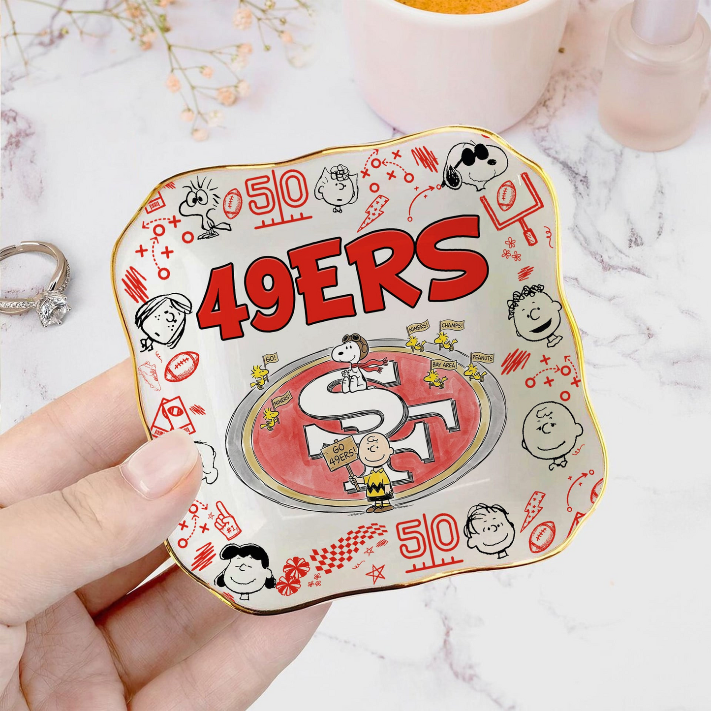 SF x NFL Premium NFL Snoopy Jewelry Dish 0406 DatND DVT