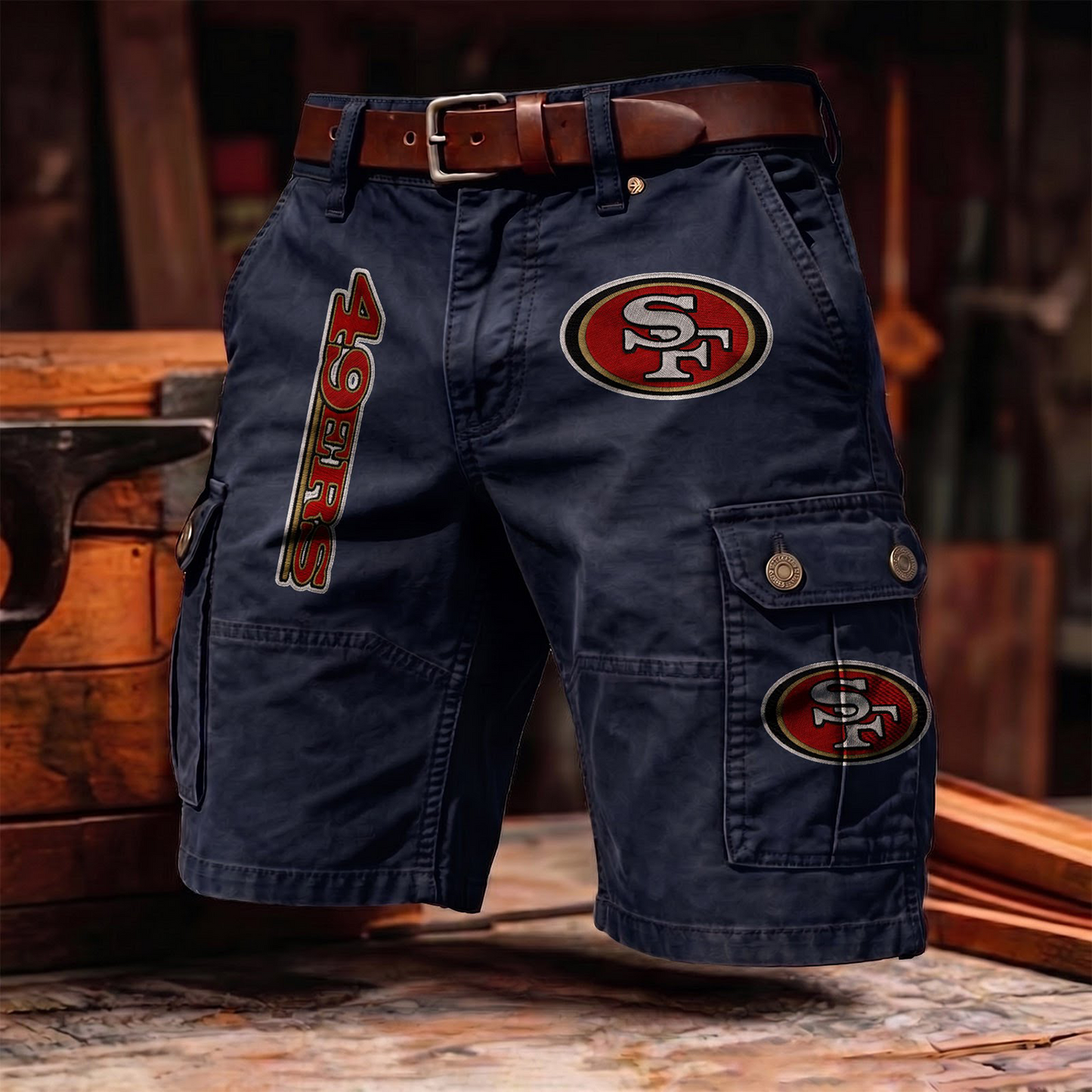 SF4 x NFL Men's cotton cargo shorts 80526 LBN