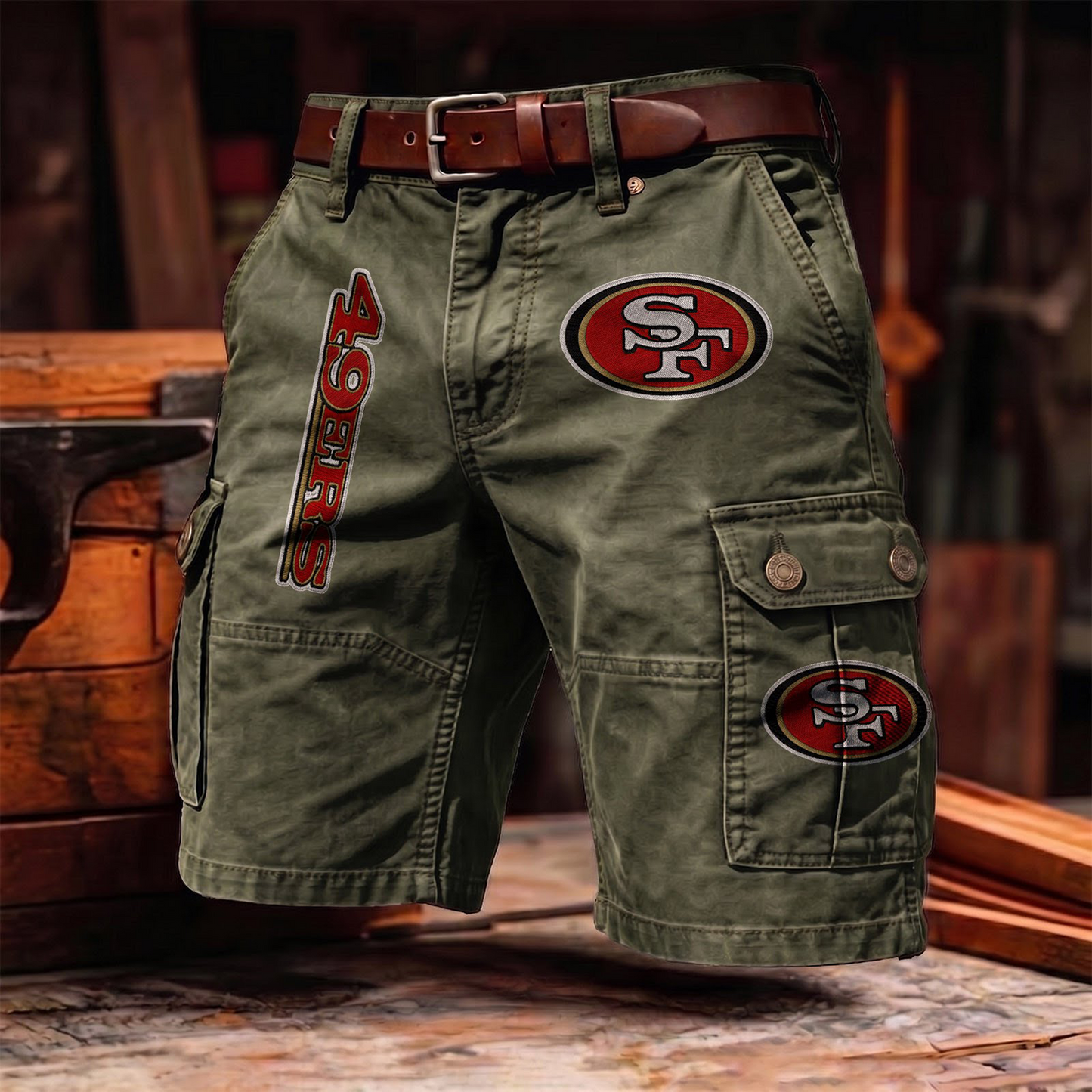 SF4 x NFL Men's cotton cargo shorts 80526 LBN