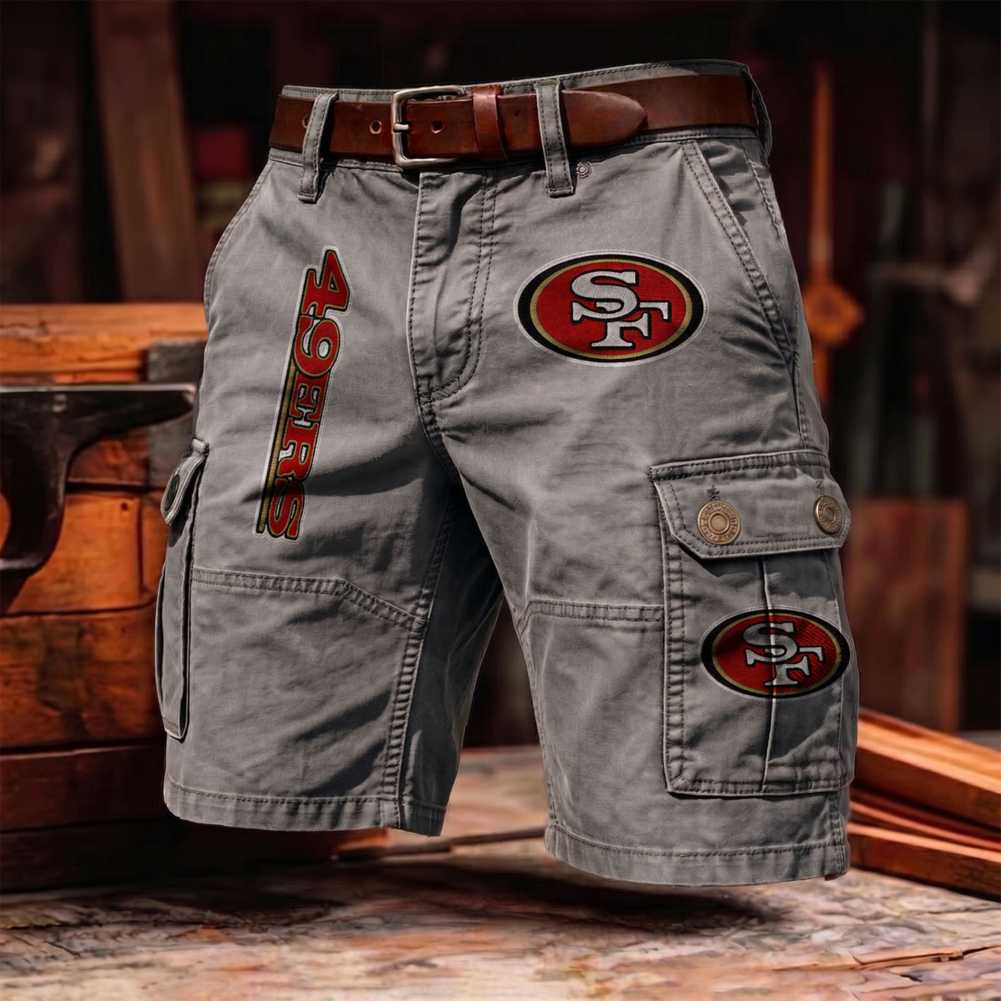 SF4 x NFL Men's cotton cargo shorts 80526 LBN
