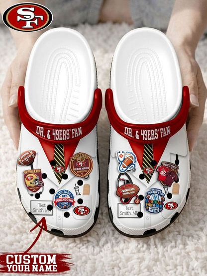 SF49 PREMIUM NFL NATIONAL DOCTOR'S DAY CLOGS WITH 8 CHARMS DDT  CTND