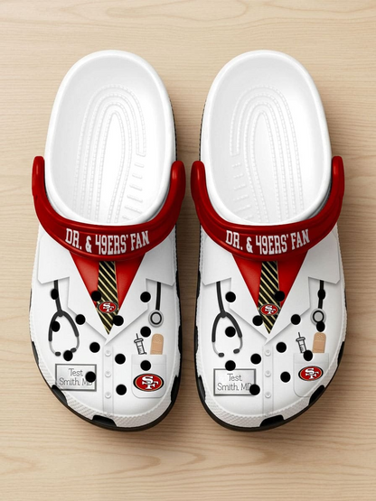SF49 PREMIUM NFL NATIONAL DOCTOR'S DAY CLOGS WITH 8 CHARMS DDT  CTND