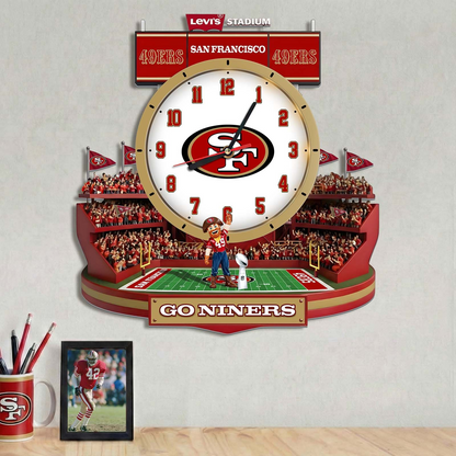 SF49 x NFL Stadium Decorative 3D Visual Effect Acrylic Wall Clock DDT CTND