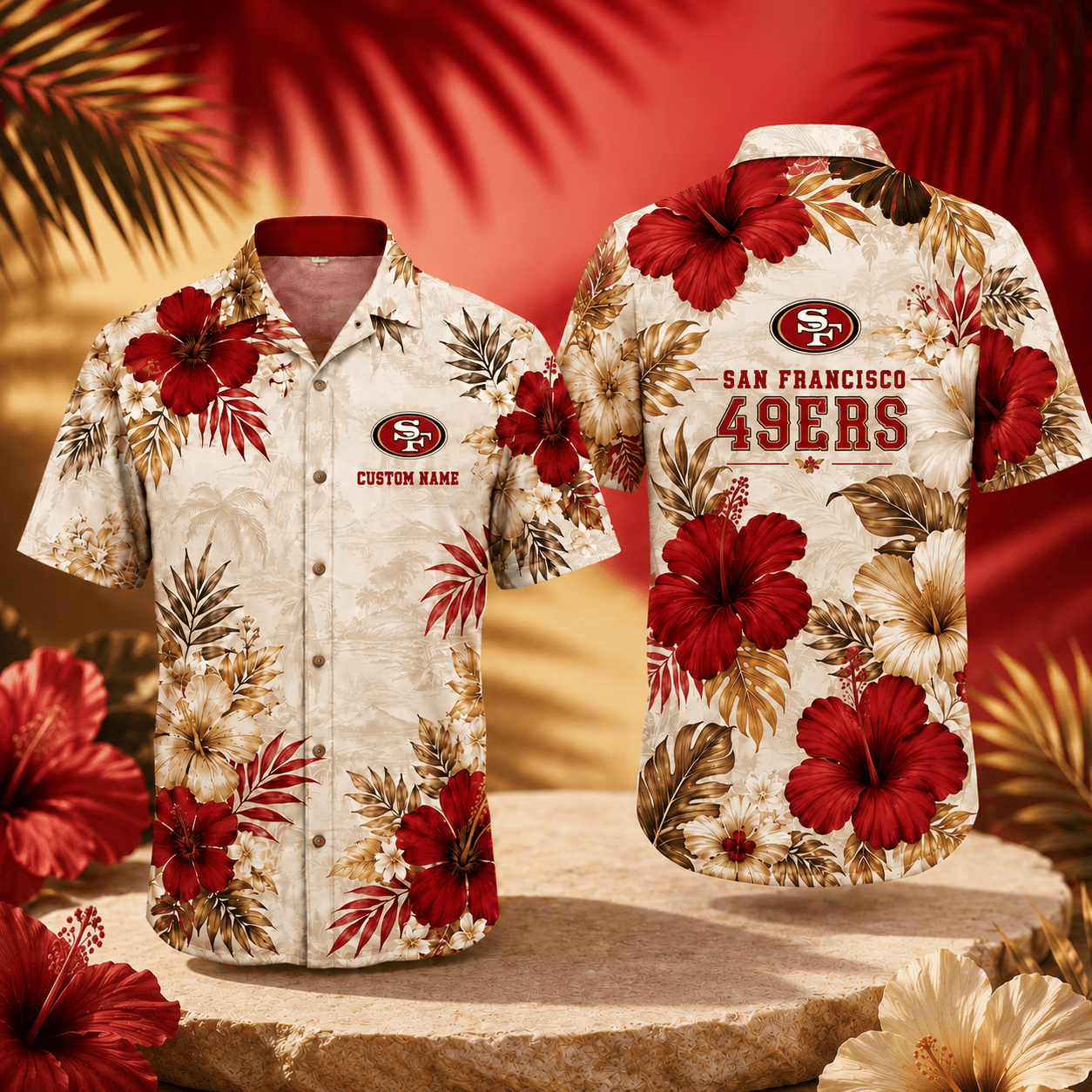 SF49 x NFL Tropical Floral Hawaiian Shirt 160626