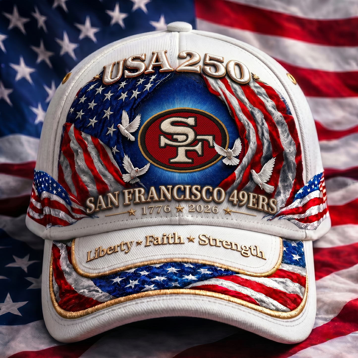 Premium NFL x SF 250 Years  Anniversary Of Freedom  Cap 220626