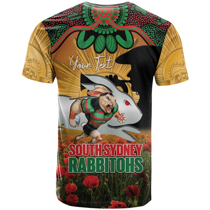 SOU x NRL Rugby ANZAC Day Women V-Neck T-Shirt Last Post Poppy We Will Remember Them DatND DVT