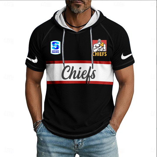SRP x CHIEFS Sport Hooded Short Sleeve Shirt HLP 70426 HLPHUONG