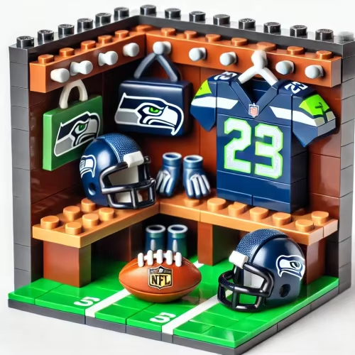 NFL Teams Custom Building Blocks Creative Peripheral Gift Model Toy Mini Changing Room Professional Football League Teams DDT HLP HLPHUONG
