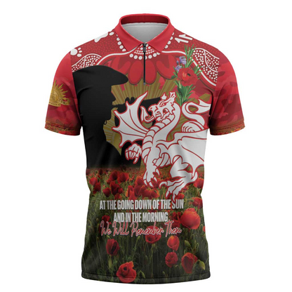 STG x NRL Rugby ANZAC Day Zipper Polo Shirt Last Post Poppy We Will Remember Them LT14 DatND DVT