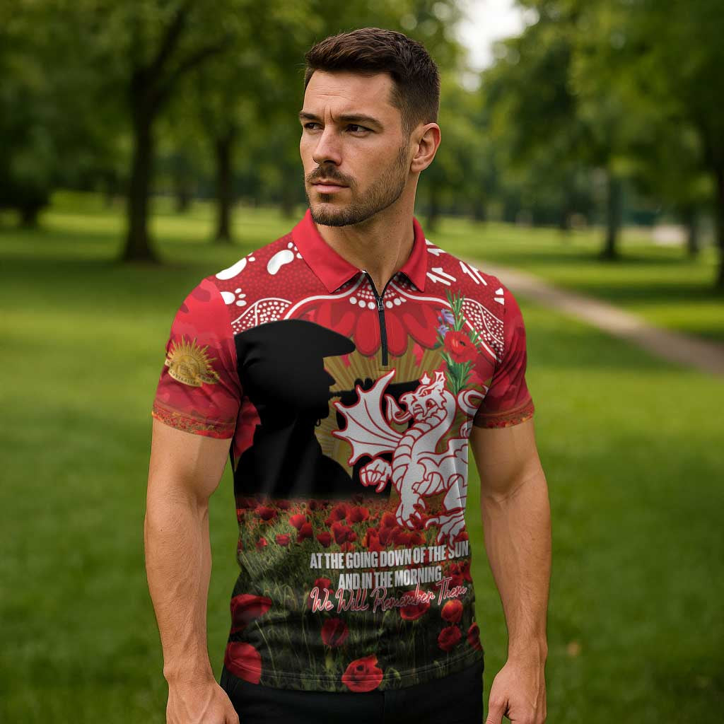 STG x NRL Rugby ANZAC Day Zipper Polo Shirt Last Post Poppy We Will Remember Them LT14 DatND DVT