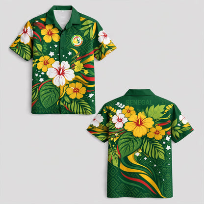 Senegal World Cup 2026 Floral Hawaiian Shirt PVT02 DATND LBN 90526
