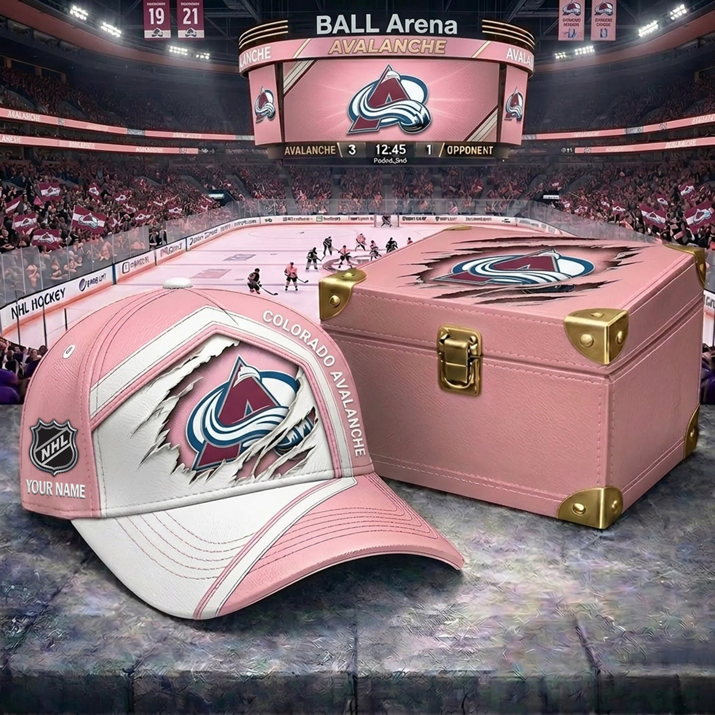 Signature Series NHL x CA BESPOKE PASTEL PINK CRACK CUSTOM NAME HAT V03 NDT NHM 280426
