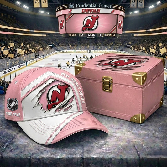 Signature Series NHL x NJD BESPOKE PASTEL PINK CRACK CUSTOM NAME HAT V03 NDT NHM 280426