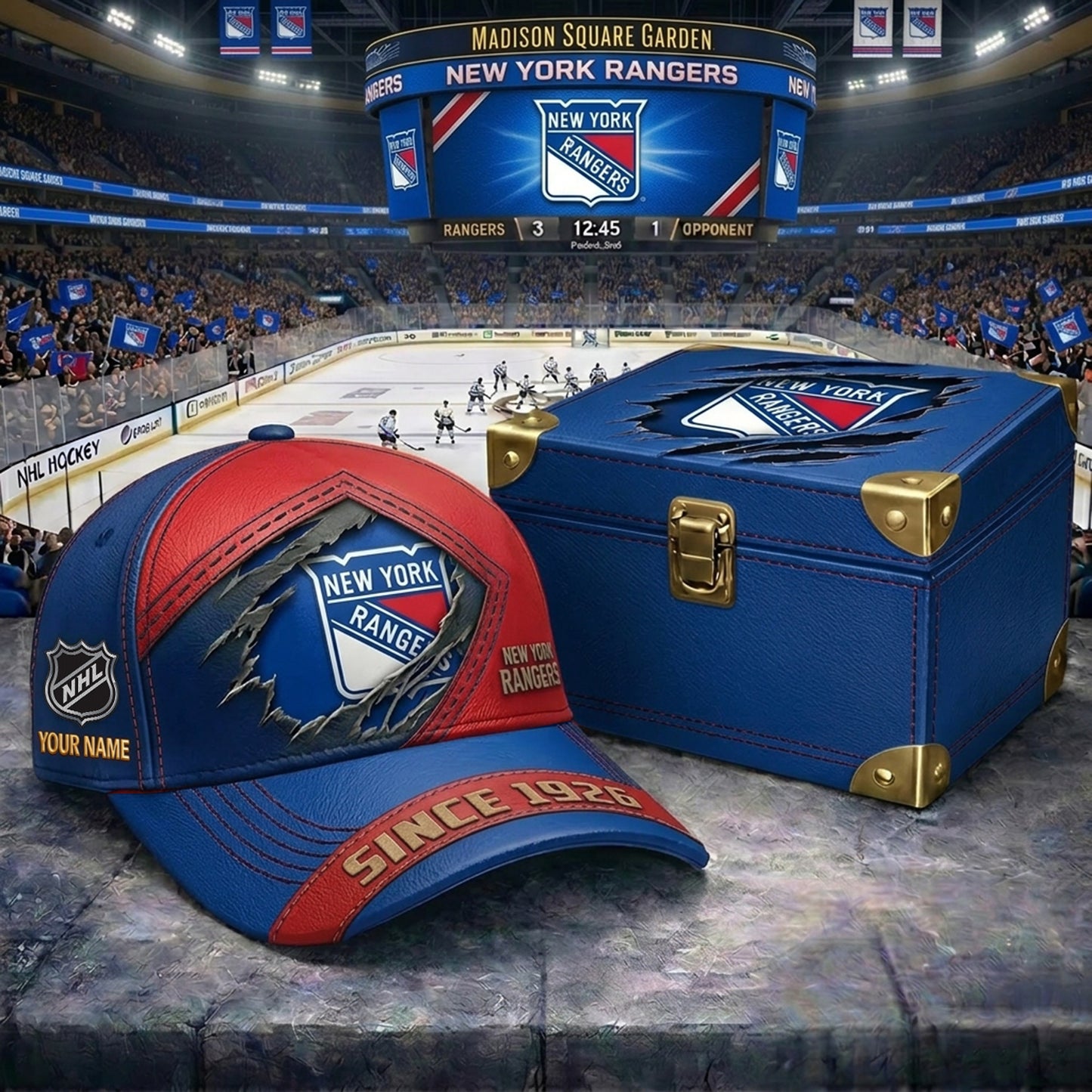 Signature Series NHL x NYR BESPOKE CRACK CUSTOM NAME HAT V1 PLUS NDT NHM 250426