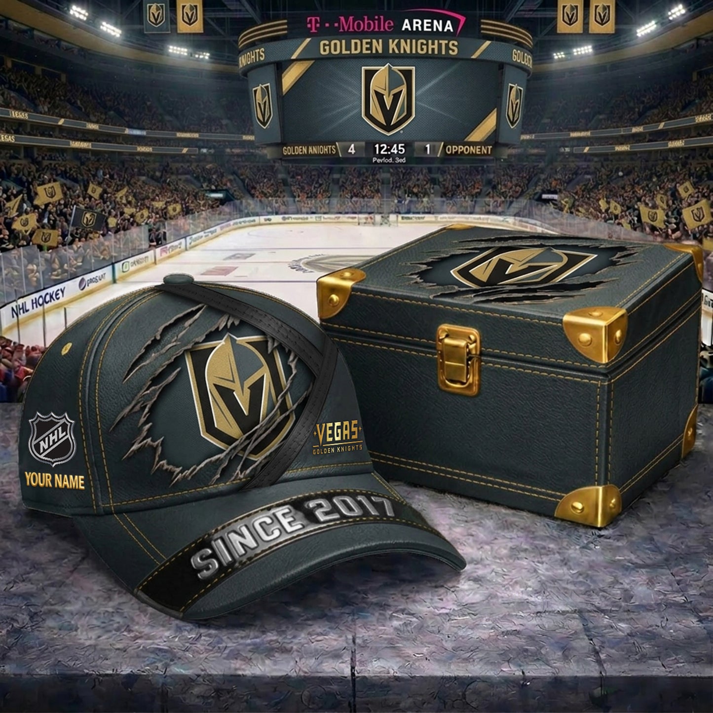 Signature Series NHL x VGK BESPOKE CRACK CUSTOM NAME HAT V3 NDT NHM 270426
