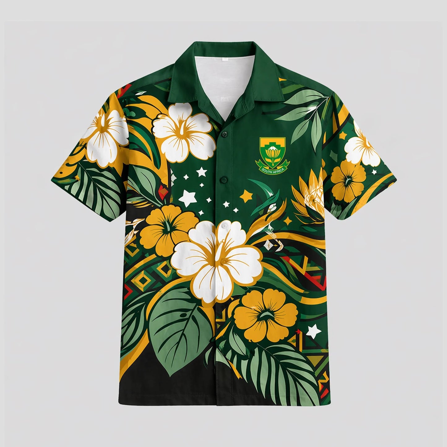 South Africa World Cup 2026 Floral Hawaiian Shirt PVT02 DATND LBN 90526