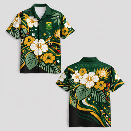 South Africa World Cup 2026 Floral Hawaiian Shirt PVT02 DATND LBN 90526