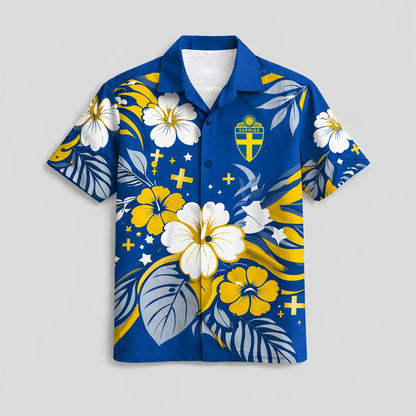 Sweden World Cup 2026 Floral Hawaiian Shirt PVT02 DATND LBN 90526
