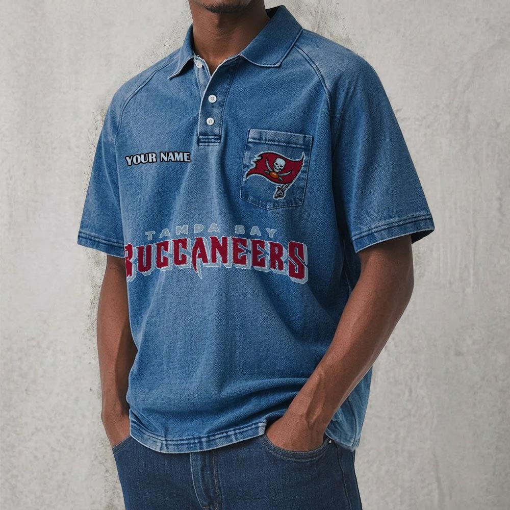 TB x NFL Men's Distressed Turn-Down Collar Polo DATND TANTD 250526