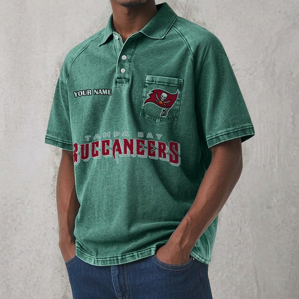 TB x NFL Men's Distressed Turn-Down Collar Polo DATND TANTD 250526