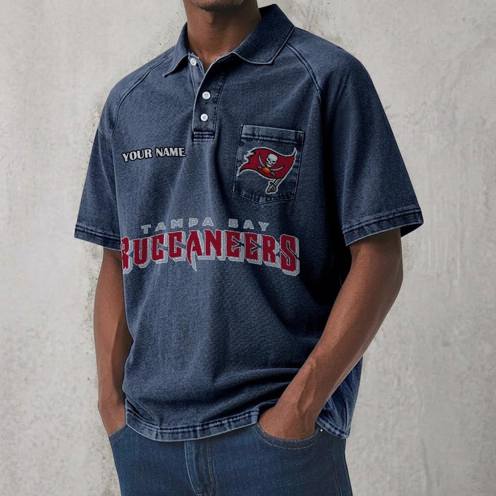TB x NFL Men's Distressed Turn-Down Collar Polo DATND TANTD 250526