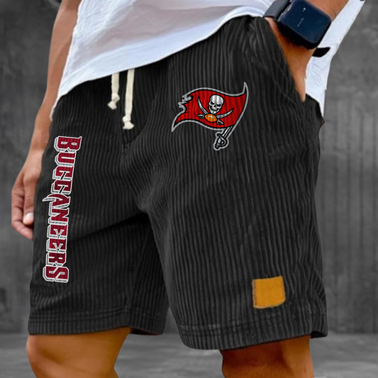 TB x NFL Vintage Embroidered Logo Corduroy Stylish Lace-up Casual Shorts DATND TANTD 220526