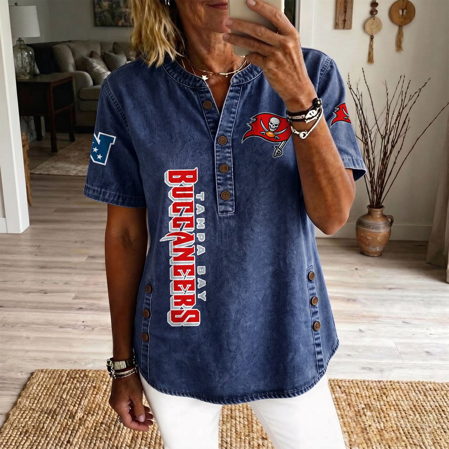 TB x NFL Women‘s Denim Casual Tops DATND LBN 190526