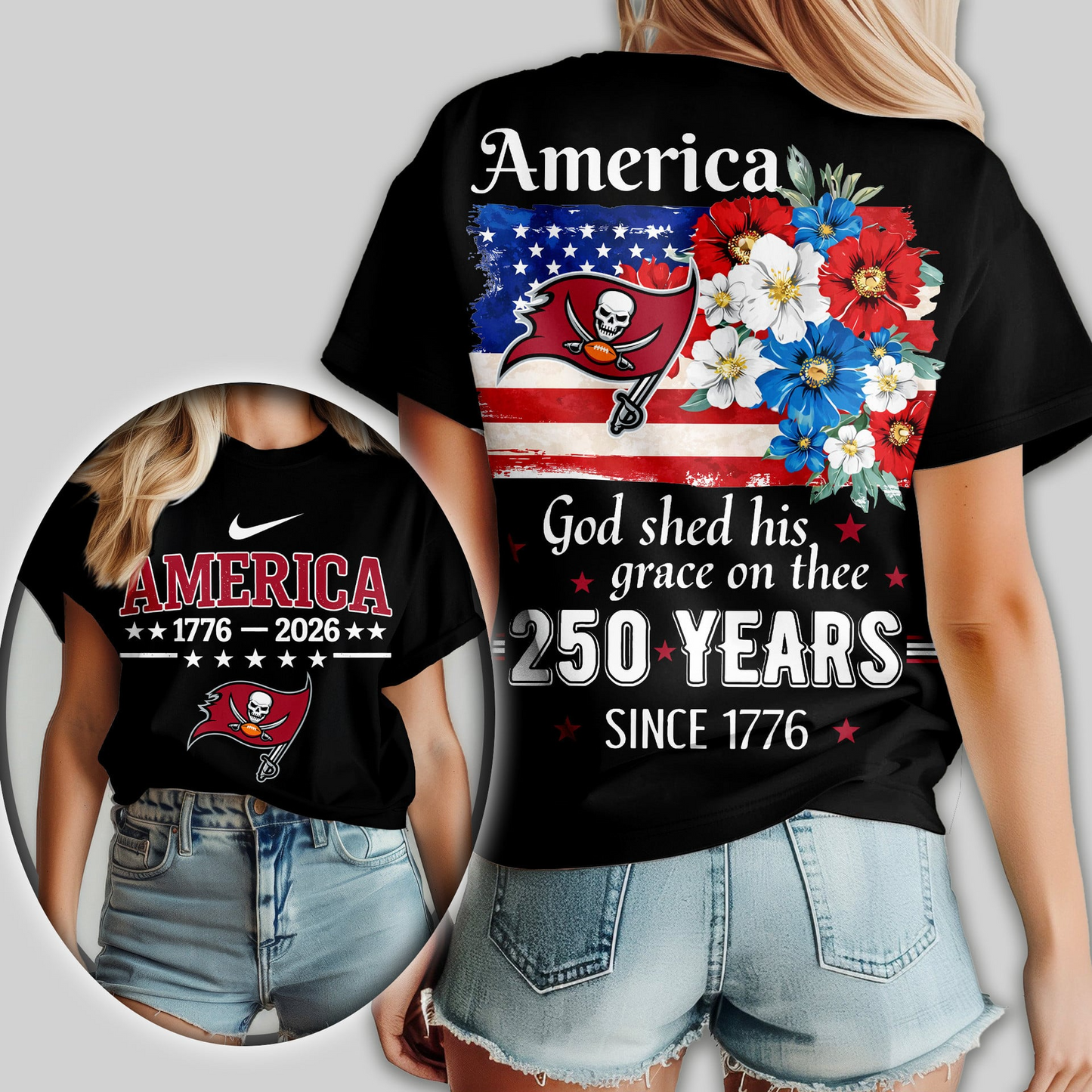 TBB Premium NFL America God Shed His Grace On Thee Women Shirt DDT  NTL