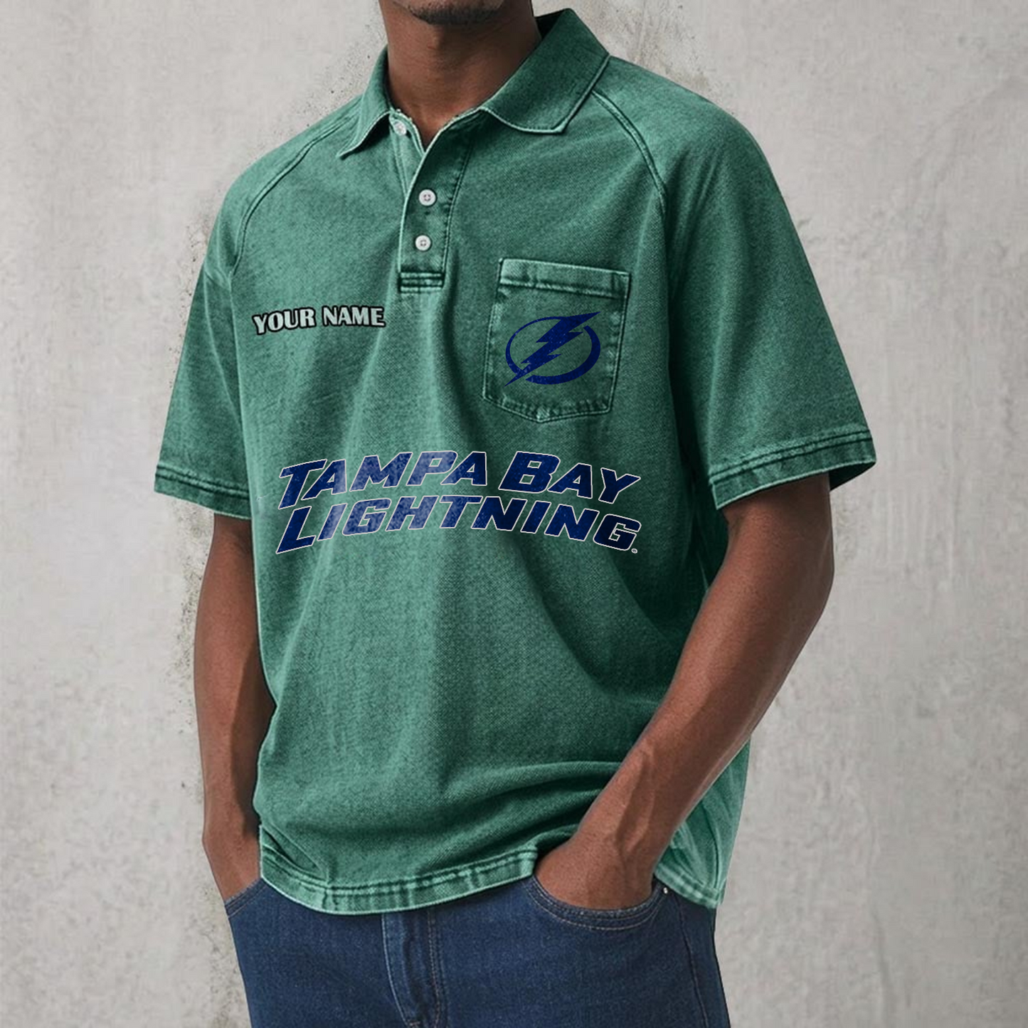 TBL x NHL Men's Distressed Turn-Down Collar Polo DATND TANTD 250526