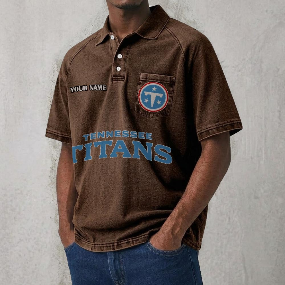 TEN x NFL Men's Distressed Turn-Down Collar Polo DATND TANTD 250526