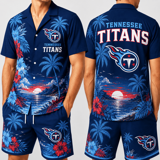 TEN x NFL Premium Championship Edition Hawaiian Shirt & Shorts Set Casual Summer Beachwear 1206