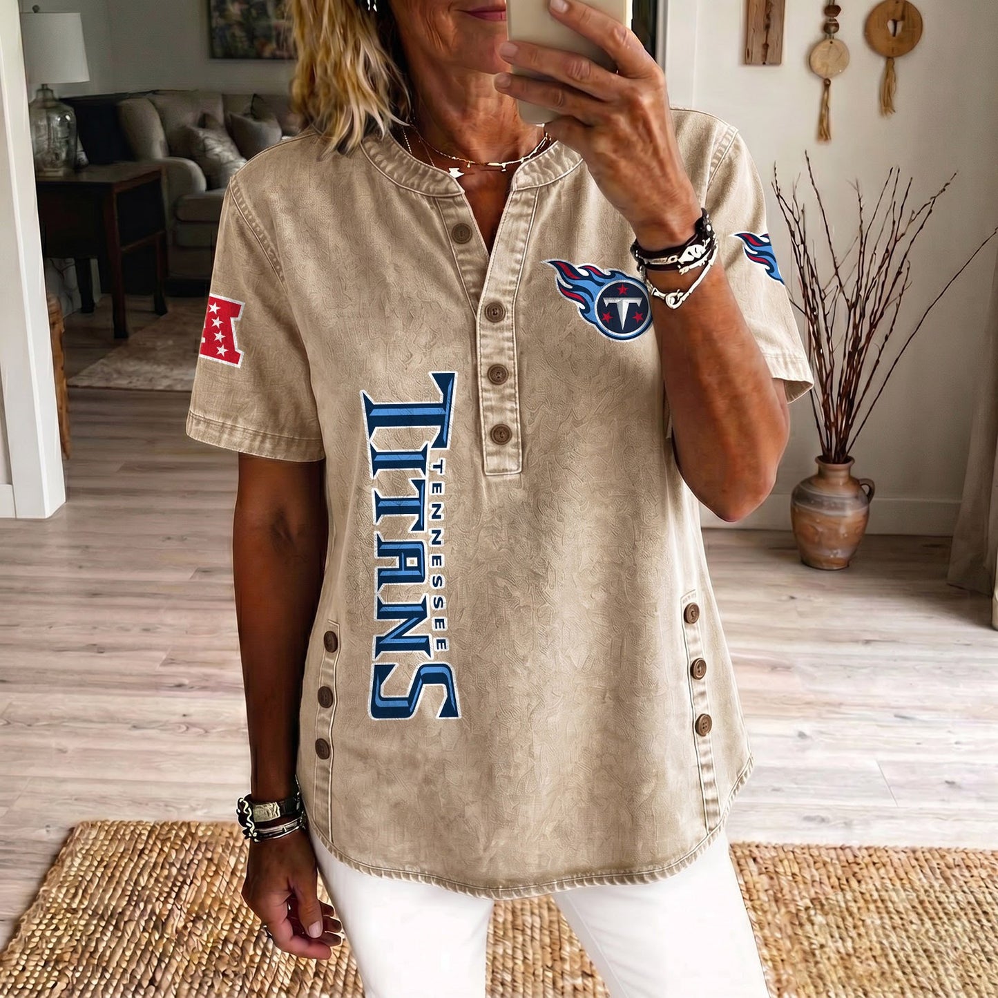 TEN x NFL Women‘s Denim Casual Tops DATND LBN 190526