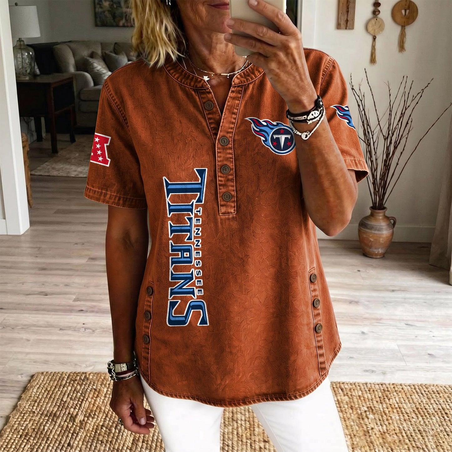 TEN x NFL Women‘s Denim Casual Tops DATND LBN 190526