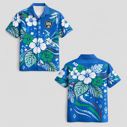 Uzbekistan World Cup 2026 Floral Hawaiian Shirt PVT02 DATND LBN 90526