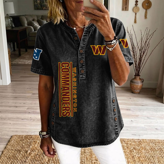 WAS x NFL Women‘s Denim Casual Tops DATND LBN 190526