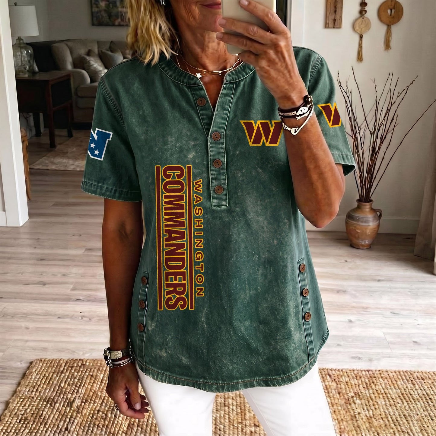 WAS x NFL Women‘s Denim Casual Tops DATND LBN 190526