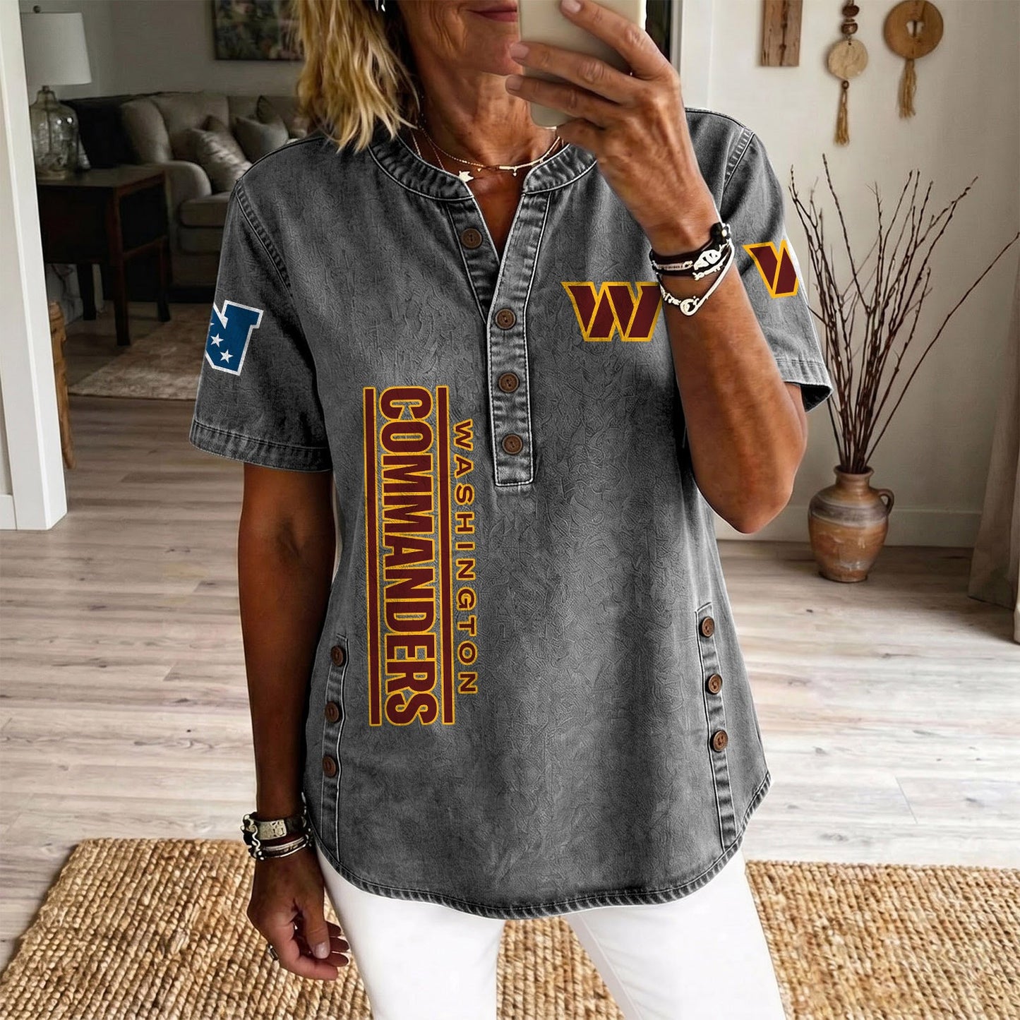 WAS x NFL Women‘s Denim Casual Tops DATND LBN 190526