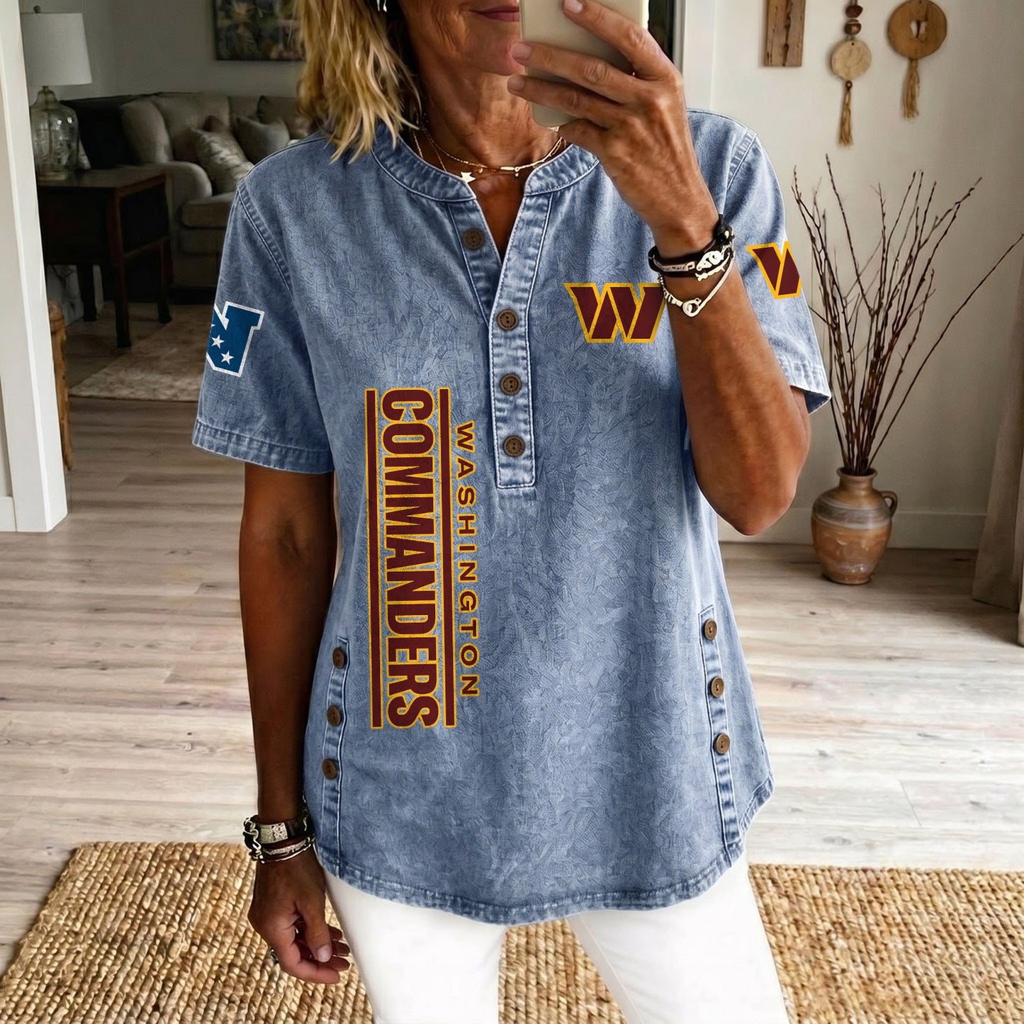 WAS x NFL Women‘s Denim Casual Tops DATND LBN 190526