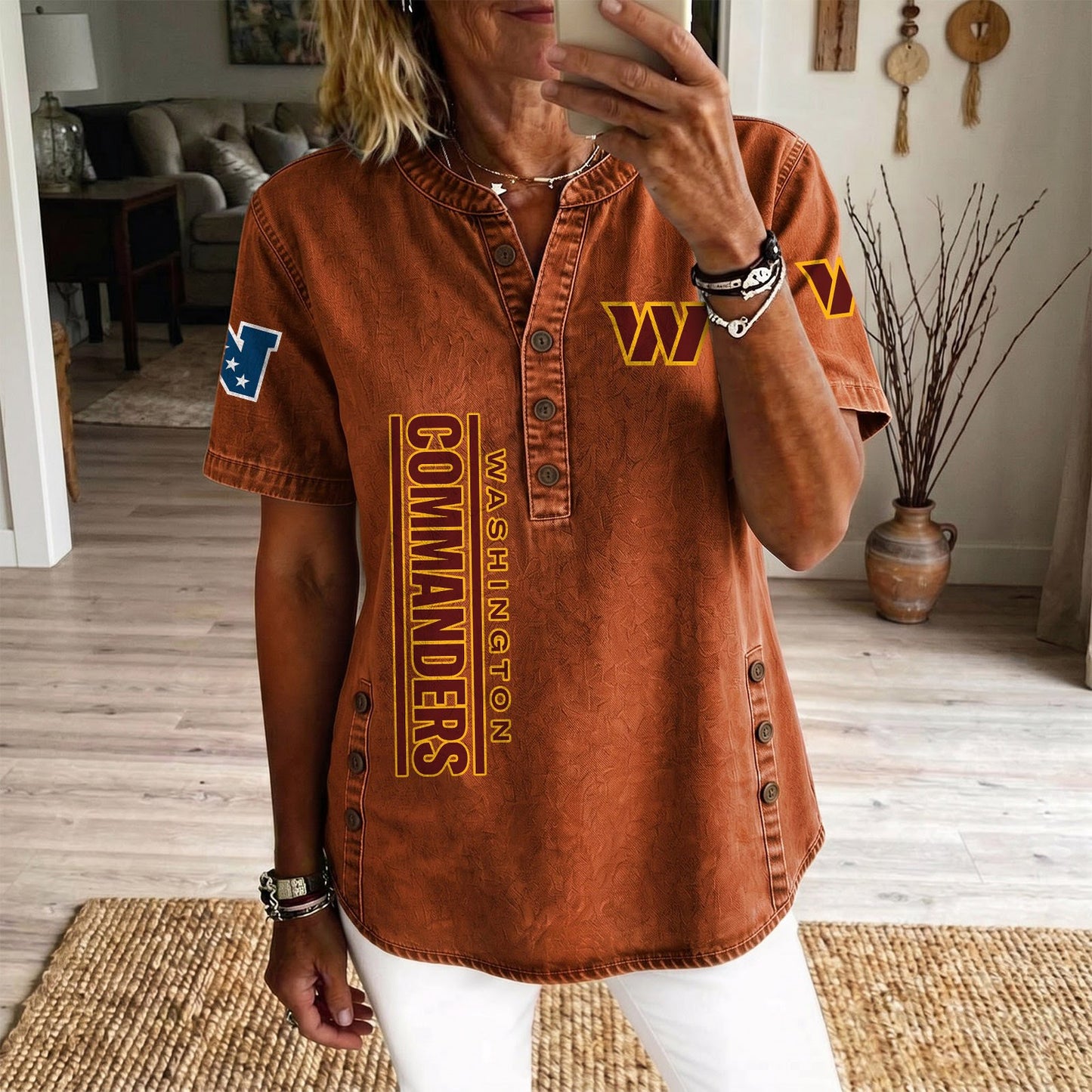 WAS x NFL Women‘s Denim Casual Tops DATND LBN 190526