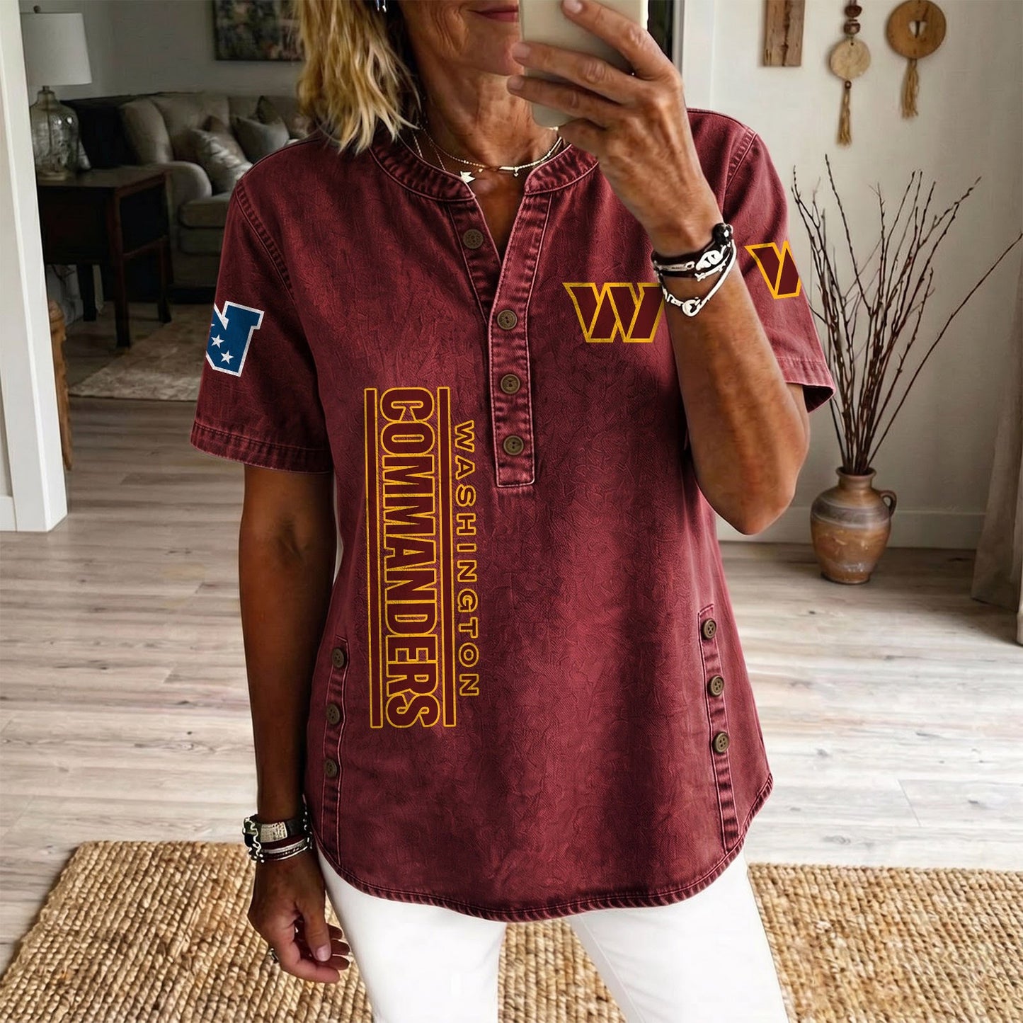WAS x NFL Women‘s Denim Casual Tops DATND LBN 190526