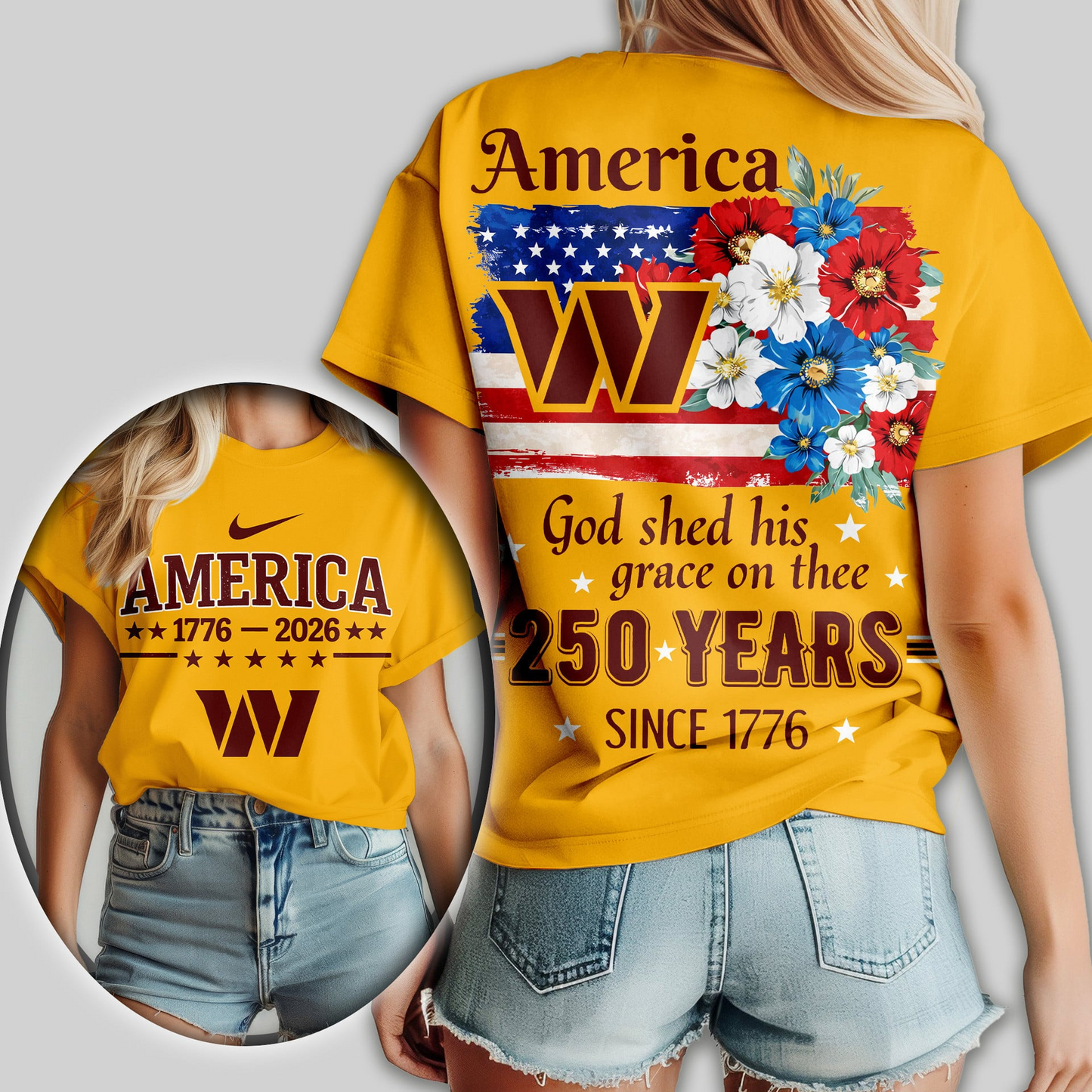 WC Premium NFL America God Shed His Grace On Thee Women Shirt DDT  NTL
