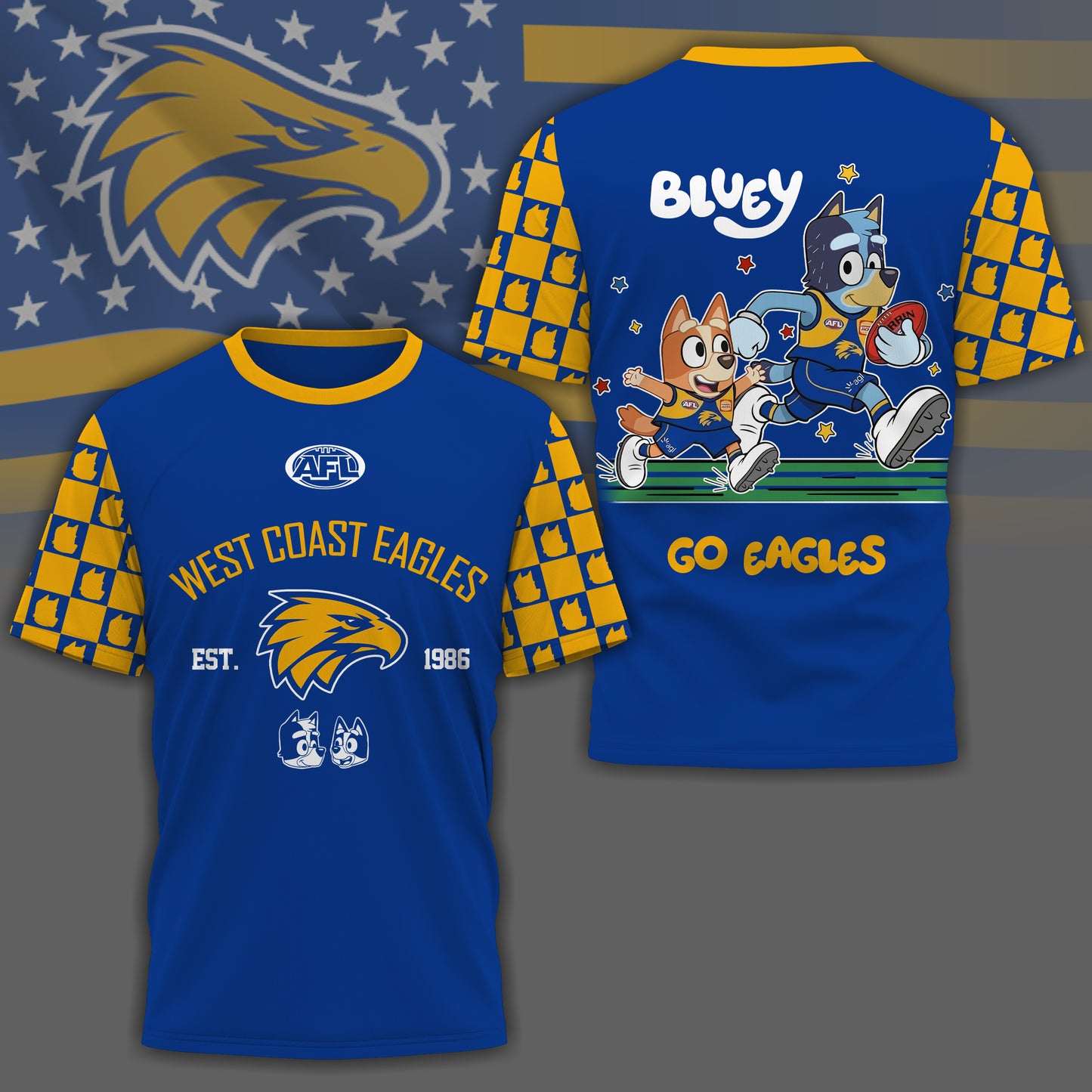 WCE x AFL Premium Bluey 3D Shirt DDT TTTZ