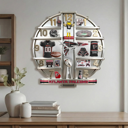 AF x NFL Home Decorative 3D Visual Effect Acrylic Wall Clock NAK CTKT