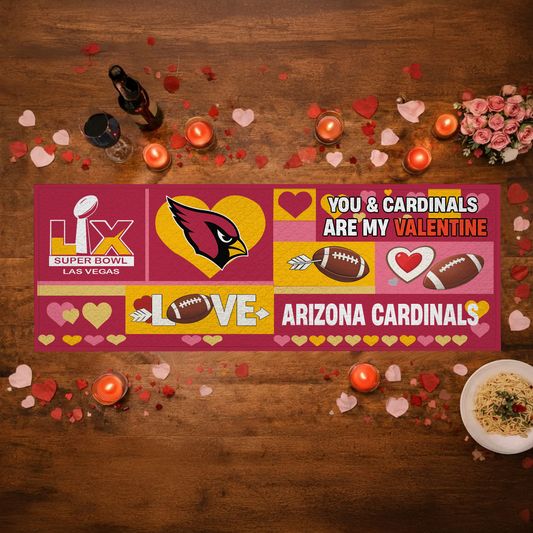 ARI X NFL Premium Super Bowl-themed tablecloth, quilted and embroidered, perfect for Valentine's Day NAK NHT