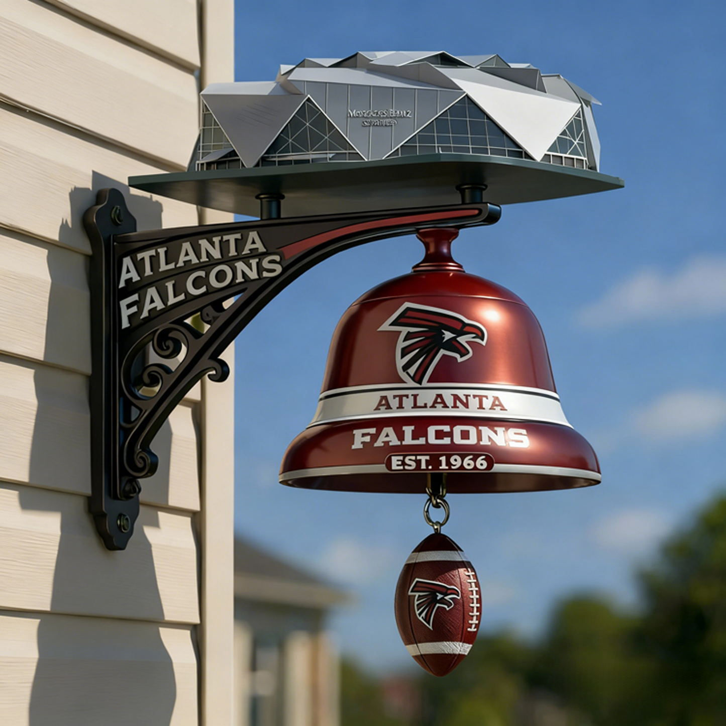 ATL X NFL Football Team Home Stadium-Themed Vintage Wall-Mounted Doorbell NAK NHT